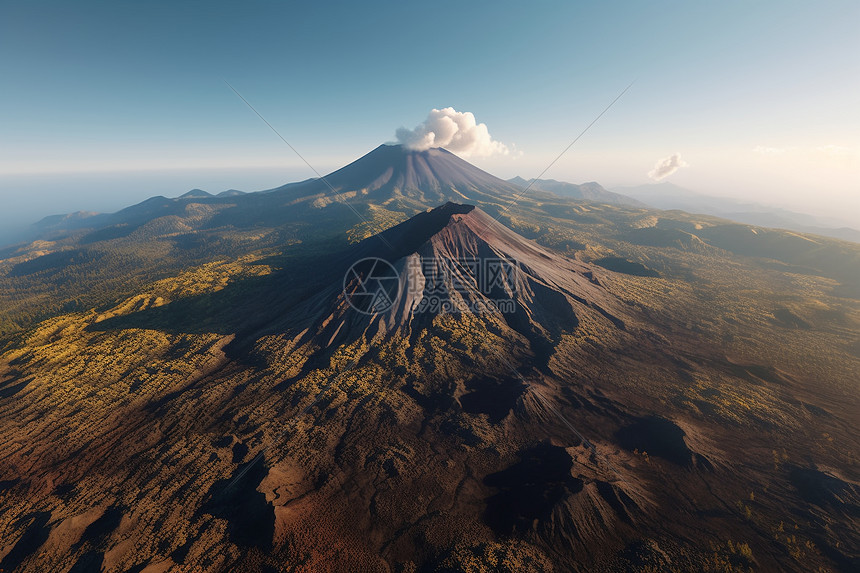 火山远处风景图片