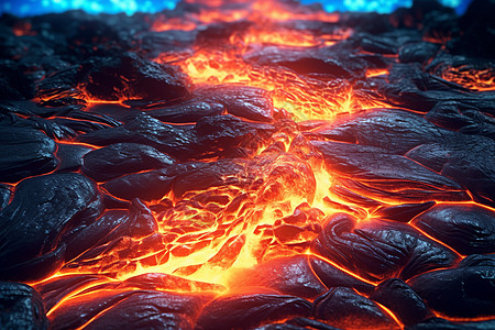 火山爆发喷发炽热的高清图片