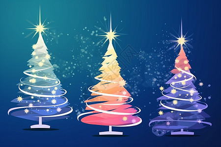 闪闪发光的圣诞树装饰图片