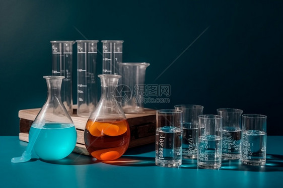 实验室的化学量杯图片
