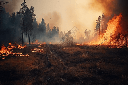 一场森林火灾事故高清图片