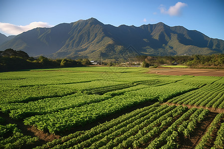 绿色农业郊区的农田背景