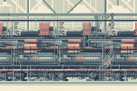 纺织厂的插图图片