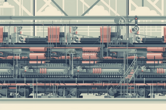 纺织厂的插图图片