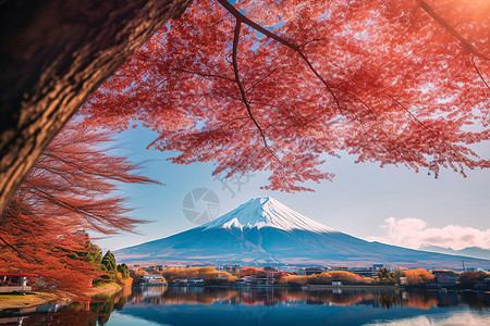 亚洲火山富士山背景图片