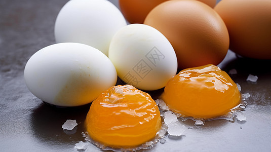 鸡蛋分离出的蛋黄背景图片