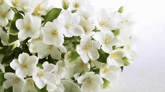 白色茉莉花束图片