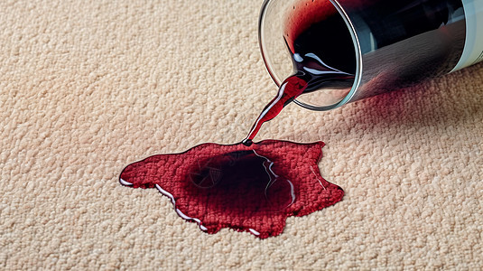 红酒洒在地毯上的红色水印图片
