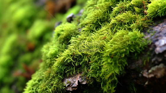 森林中石头上的苔藓图片
