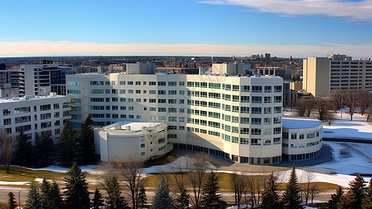市中心医院建筑大楼背景图片
