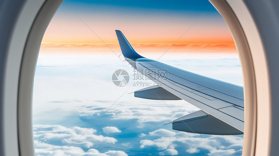 从飞机窗外看飞机机翼图片