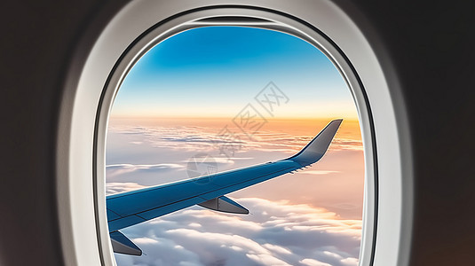 从飞机窗外看飞机机翼图片
