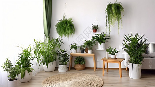 现代室内装饰的绿色种植图片
