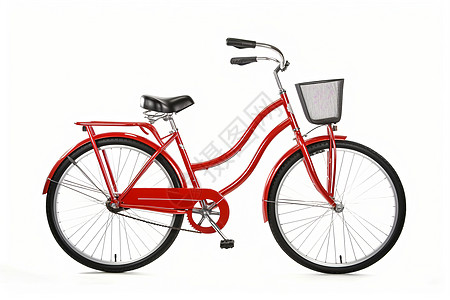 骑车载人复古红色自行车背景
