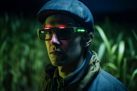 农场风戴着VR眼镜的男子图片