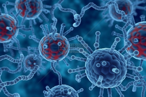 抽象链球菌病毒细胞概念图图片