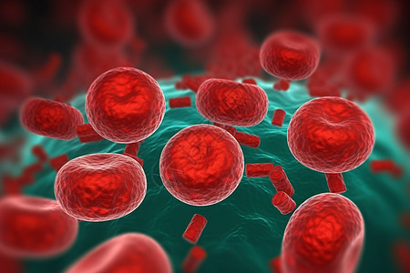 人体生物学红细胞与血液3D概念图背景图片