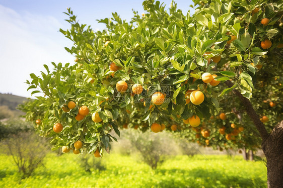 果园里成熟的橘子图片