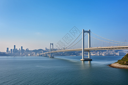 桥梁裂缝城市景观天际线背景