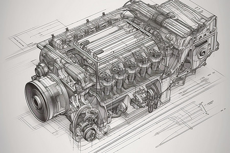 汽车发动机图片