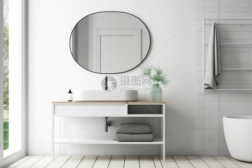 极简风的现代家居浴室效果图图片