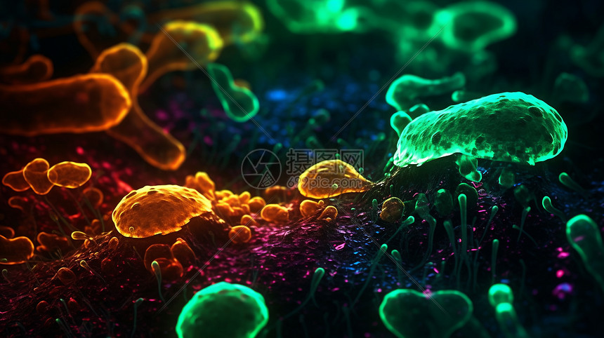 细菌微观场景图片