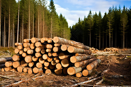 木材砍伐加工厂图片