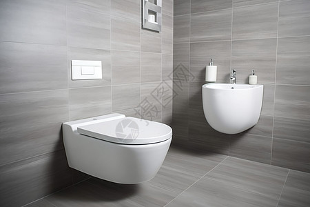 浴室灰色瓷砖背景图片