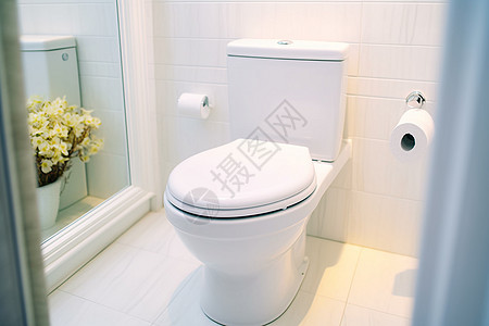 浴室内白色马桶座圈装饰图片