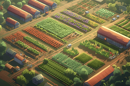 彩色扁平的智能农业背景图片
