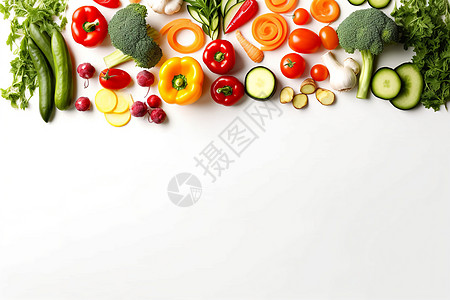 不同农产品蔬菜的切片背景图片