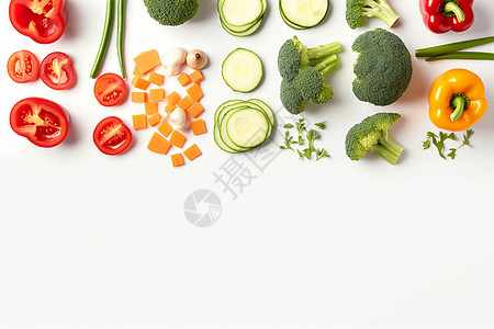 不同蔬菜的切面图背景图片