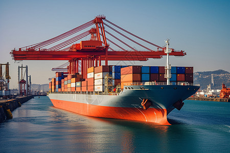 国际经济航运船舶物流贸易码头背景