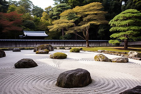 日本禅宗传统禅宗庭院背景