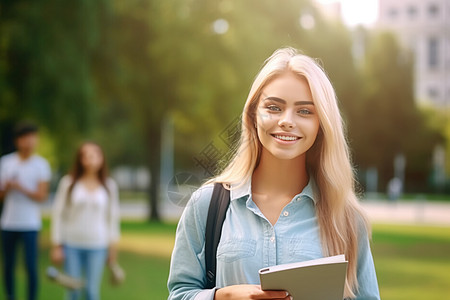 大学校园里的学生图片