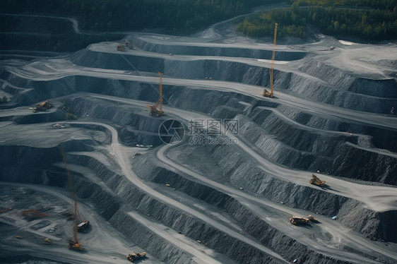 山间工业采石矿区图片