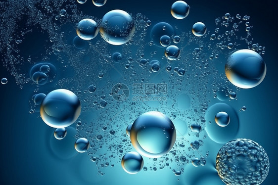 液体大气泡的抽象背景图片