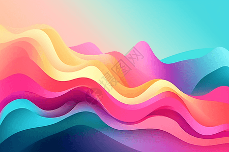 波浪形的彩色波浪背景插画