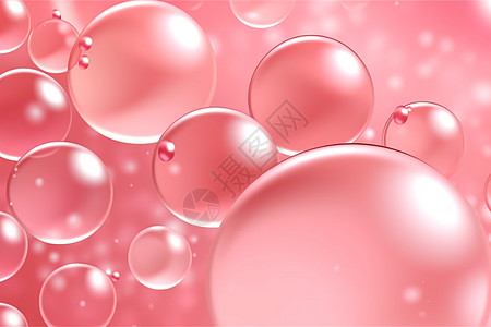 漂浮的粉色气泡背景图片