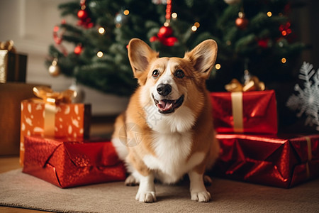 威尔士柯基犬背景图片