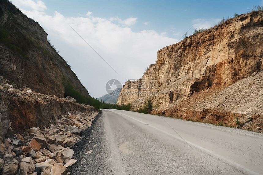 落基山脉间的道路图片