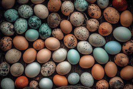 农场新鲜的鸡蛋背景图片