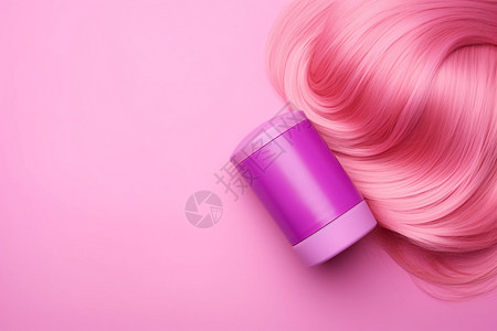 粉色的假发图片