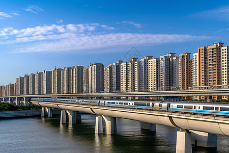 高架桥上的地铁图片