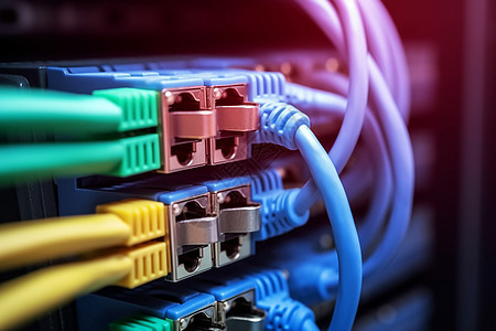网络光纤连接电缆设备图片