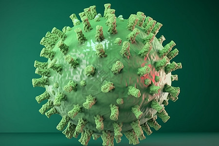 绿色冠状病毒模型背景图片