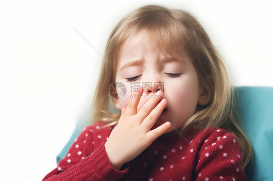 患流感的小女孩图片