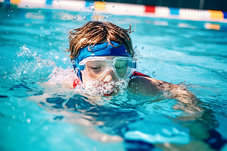 游泳儿童锻炼游泳的小孩背景