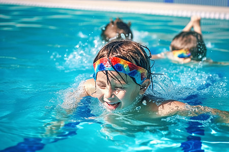 小孩游泳幼儿园游泳训练的小孩背景
