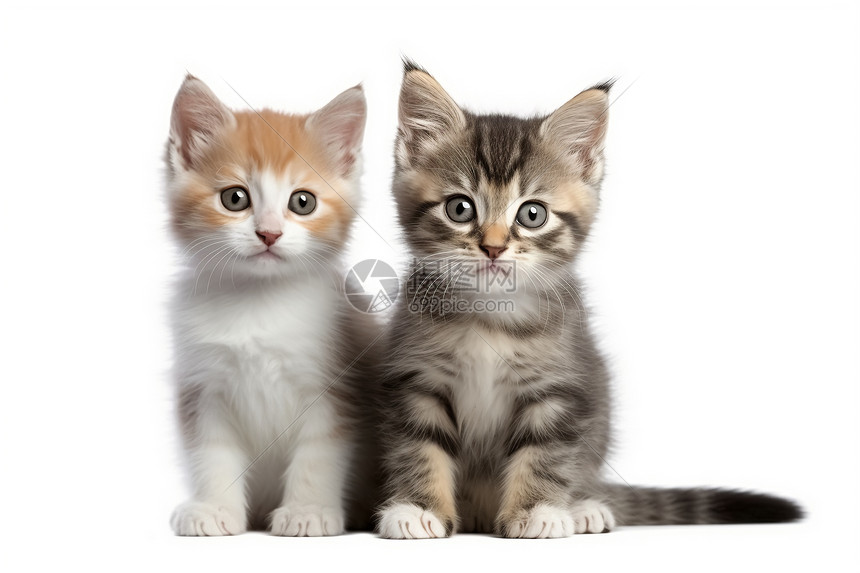两只欧洲短毛猫坐在一起图片